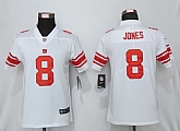 Women Nike York Giants 8 Jones White Vapor Untouchable Limited Jersey